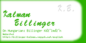 kalman billinger business card